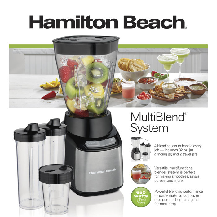 Hamilton Beach® MultiBlend® System 4 Shatterproof Jars & Reviews Wayfair